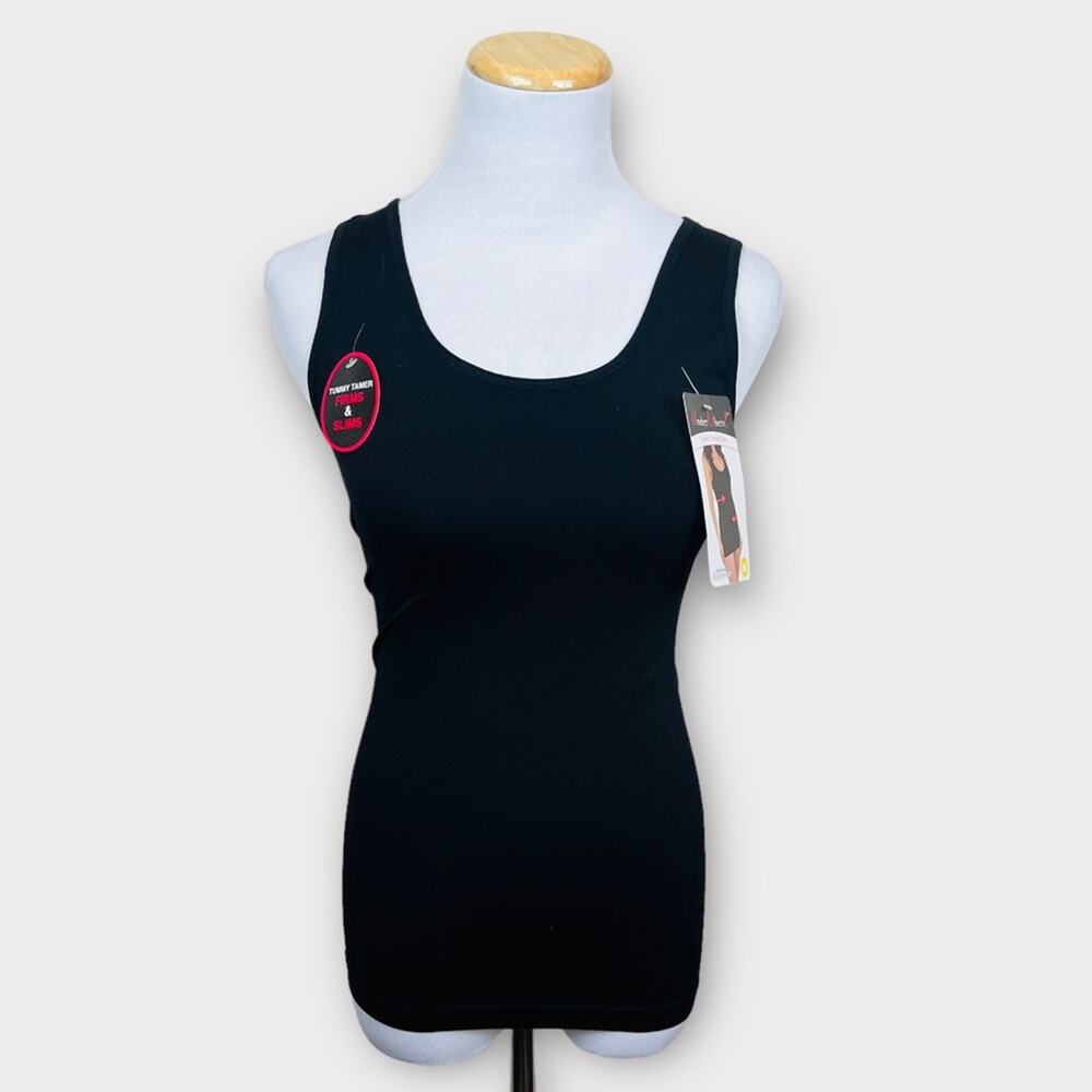 UNDERWHERE Womens Black Tummy Control Tank MEDIUM NWT Scoop Neck Comfort